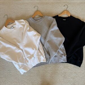 Aritzia Gray and White Crewneck Sweatshirt